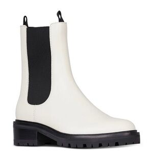 PAIGE White and Black Ankle Boots